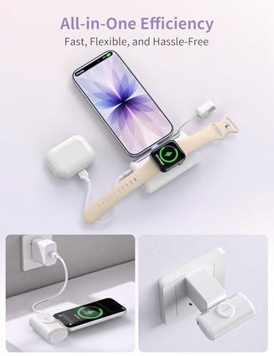 RORRY PalmGo Portable Charger Power Bank 10000mAh 3-in-1 Mini Battery Pack - color: Pink