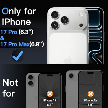 JETech Camera Lens Protector for iPhone 17 Pro/17 Pro Max, Silver, 1 Set - color: Silver