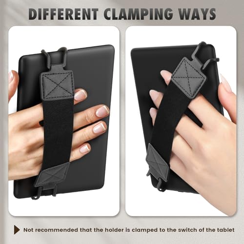 MoKo Security Hand-Strap for 6-8" Kindle eReaders Fire Tablets, Black - color: A-black, style: Black Strap