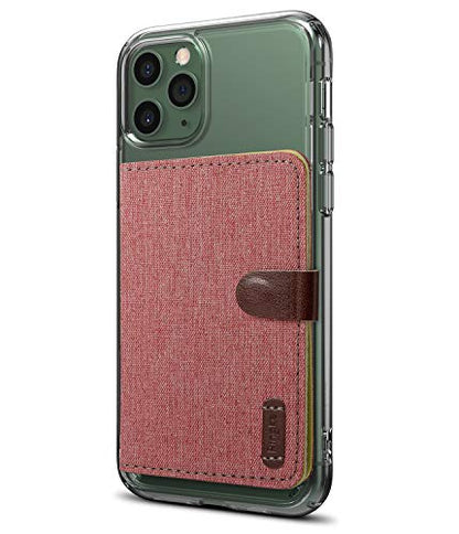 Ringke Flip Card Holder ID Adhesive 3M Premium Stick Fashion Multi-Card Slot Wallet Case Credit Card Cash Pouch Attachment Compatible with Most Smartphones, Android and More - Red - color: 1-Magnetic Red