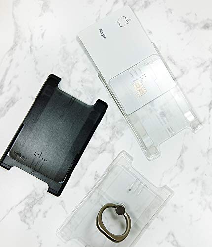 Ringke Slot Card Holder for Phone Case, Business Card Holder for Back of Phone, ID Credit Card Holder Stick on for Women Men, Phone Wallet Compatible with iPhone, Galaxy, and Pixel - Clear Mist - color: Clear Mist