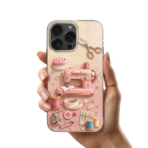 A Life Stitched with Love - Personalized Phone Case, Gift for Seamstress Crafter Protective Cell Cover Tailor Gift Multicolor