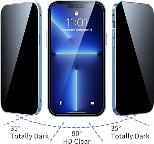 Magnetic Titanium for iPhone 15 Privacy Screen Case Full Body Cover - color: Black Titanium, size: iPhone 15