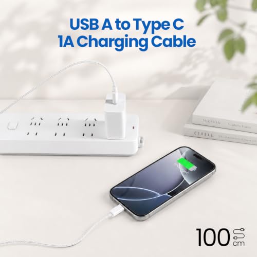 USB-C Earbuds Wired Headphone, USB Charging Adapter Cable Kit with 100cm Cable, Portable Storage Pouch, All-in-One Digital Accessory Kit for Travel, iPhone, Android - size: USB A TO C Cable