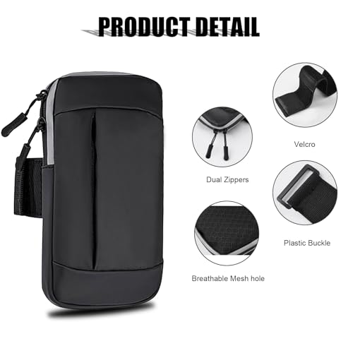 Phone Holder for Running Armband Cell Phone Holder for iPhone 17 16 16e 15 14 13 12 11 Pro Max Xs Xr X Plus Galaxy Ultra Note Carrier Bag Pouch,Gym Sports Arm Bands Sleeve Fit Women Men Kids - color: 05-Black