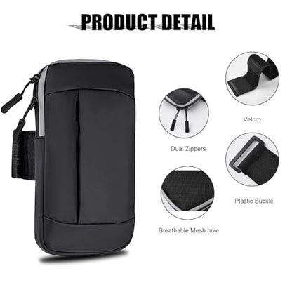 Phone Holder for Running Armband Cell Phone Holder for iPhone 17 16 16e 15 14 13 12 11 Pro Max Xs Xr X Plus Galaxy Ultra Note Carrier Bag Pouch,Gym Sports Arm Bands Sleeve Fit Women Men Kids - color: 05-Black