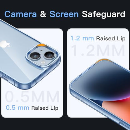 JETech Case for iPhone 14, Anti-Yellowing, Sierra Blue | Shockproof Protection, Scratch Resistant Hard PC Back, Durable Transparent TPU Bumper - color: Sierra Blue, size: iPhone 14