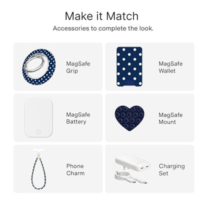 VELVET CAVIAR for iPhone 15 Case - Compatible with MagSafe - 10ft Drop Tested - Midnight Polka Dot - color: Midnight Polka Dot, size: 15
