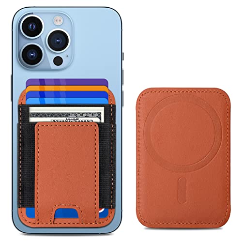 Upgraded for Magsafe Wallet, 7 Card Holder, RFID Blocking, Strongest Magnet | Magnetic Wallet for iPhone 17/16/15/14/13/12 Series, for iPhone Wallets Magsafe with 2 Card Slots, Vegan Leather, Brown-2 - color: Brown-Upgraded