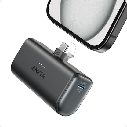 Anker Zolo Power Bank, 20,000mAh 45W Max Fast Portable Charger with Built-in USB-C Cable iPhone 17 Portable Charger, Nano Power Bank with Built-in USB C Connector