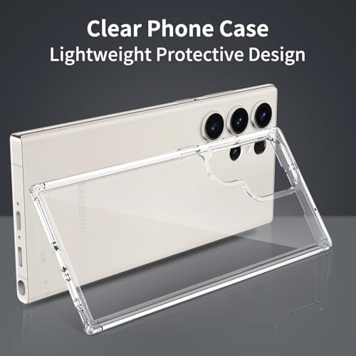 for Samsung Galaxy S23 Ultra Case Clear, 6.8 Inches Heavy Duty Protection Wireless Charging Compatible Lightweight Shockproof Anti-Slip Transparent Protective Phone Cover - color: Clear