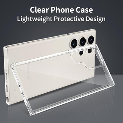 for Samsung Galaxy S23 Ultra Case Clear, 6.8 Inches Heavy Duty Protection Wireless Charging Compatible Lightweight Shockproof Anti-Slip Transparent Protective Phone Cover - color: Clear