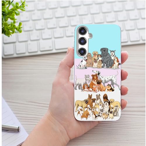 for Samsung Galaxy S24 FE Case for Girl Women Men, Full Protective Shockproof Slim Soft TPU Clear Phone Cover Cases for Galaxy S24 FE,Cute Cartoon Animal Pet Multi Breed Dog Puppy Pink - color: Pet Dog Puppy Pink