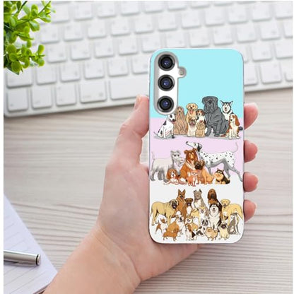 for Samsung Galaxy S24 FE Case for Girl Women Men, Full Protective Shockproof Slim Soft TPU Clear Phone Cover Cases for Galaxy S24 FE,Cute Cartoon Animal Pet Multi Breed Dog Puppy Pink - color: Pet Dog Puppy Pink
