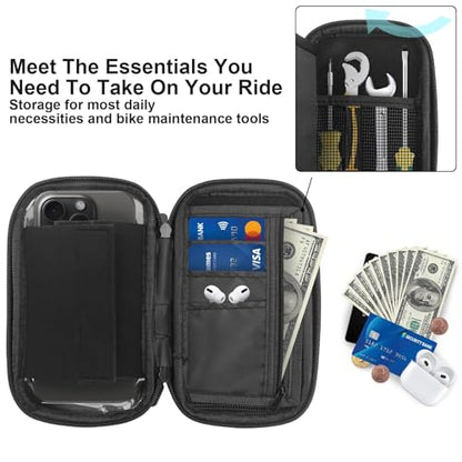 Bike Phone Handlebar Bag Holder Bike Phone Holder Waterproof Bike Bag with Sun-Visor Rain Cover, TPU Touch Screen, Handlebar Mount Bicycle Phone Front Frame Bag Bike Phone Mount for Bike - style: Handlebar Bag