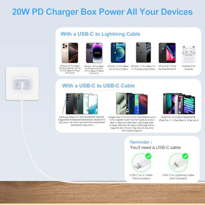 USB C Charger Block Fast Charging for Samsung Galaxy A18 A37 S26 Ultra A36 - color: WHITE