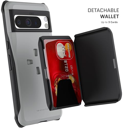 Ghostek Exec Wallet Case for Google Pixel 8 Pro - Magnetic Credit Card Holder, Compatible with Wireless Charging, Kickstand (6.7 Inch, Gray) - color: Gray, size: Pixel 8 Pro