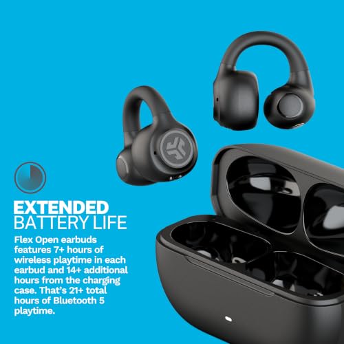 JLab, Flex, Open Ear Earbuds, Clip On Wireless Bluetooth Earbuds, Open Ear Headphones, Black - color: Black