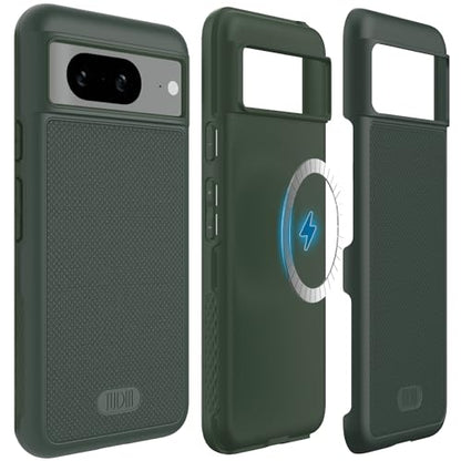 TUDIA MergeGrip [Magsafe Compatible] Designed for Google Pixel 8 Case (2023) - Dual Layer [Military Grade] Shockproof Slim Rugged Tough Heavy Duty Phone Cases - Pine Green - color: Pine Green, size: Magnetic Pixel 8