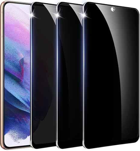 【3+1 Pack】 Designed for Samsung Galaxy S21 Plus Privacy Screen Protector,9H Tempered Glass【Not Support Fingerprint Unlock】 AntiSpy Film Compatible with Samsung S21+ Plus 5G - color: S21+Plus