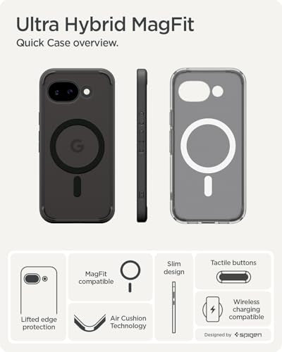Spigen Ultra Hybrid MagFit for Pixel 10a Case, Frost Black - color: Mag Frost Black, size: Pixel 10a