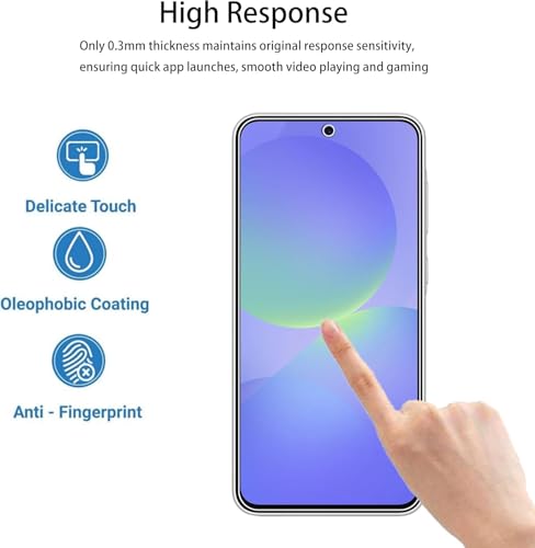 [2+2 Pack Tempered Glass Film For Samsung Galaxy A36 5G Screen Protector 2-Pack with Camera Lens Protector 2-Pack