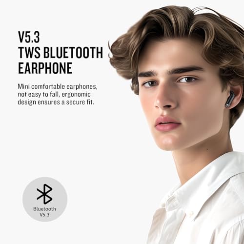 X25 Wireless Earbuds, Semi-in-Ear Bluetooth 5.3 Headphones - color: Black