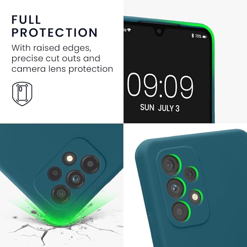 kwmobile Case Compatible with Samsung Galaxy A53 5G Case - Slim TPU Silicone Phone Cover - Soft Touch Finish - Teal Matte - color: teal matte, size: Galaxy A53 5G
