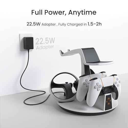 KIWI design D2 3-in-1 Controller Charging Station for PSVR2 and PS5