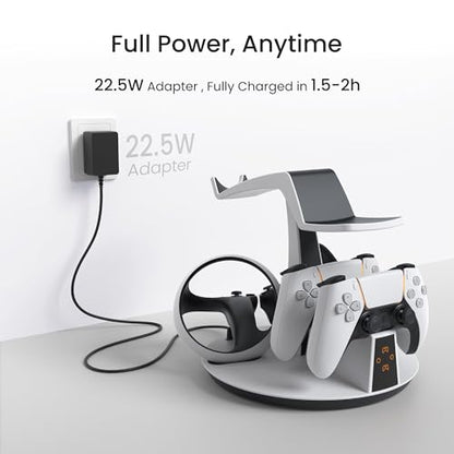 KIWI design D2 3-in-1 Controller Charging Station for PSVR2 and PS5