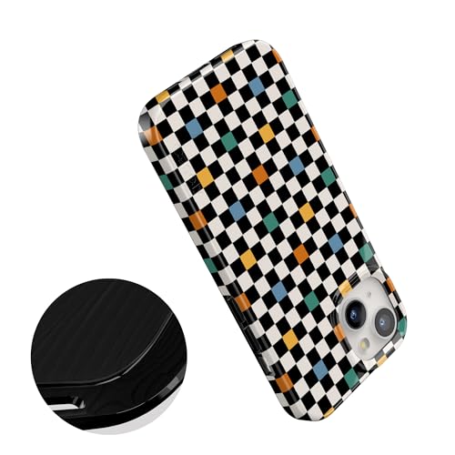 Casely iPhone 15 Plus Case | Old Skool | Retro Checkerboard | Compatible with MagSafe | Classic Ultra Slim Design - color: Old Skool | Retro Checkerboard