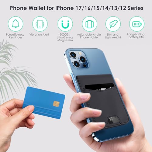Gugxiom for MagSafe Wallet, Magnetic Wallet for Phone, Full Find My Functionality, 3000Gs Ultra-Strong Magnetism, Foldable Magnetic Phone for iPhone 17/16/15/14/13/12 Series