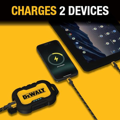 DEWALT Heavy Duty Portable Charger, Power Bank, Travel Worksite 10,000 mAh