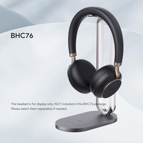 Yealink BHC76 Wireless Charging Stand for BH76 / BH76 Plus / BH72 Yealink Bluetooth Headsets, Also Works for Mobile/TWS That Supports Qi (NOT Include Headset in Package)