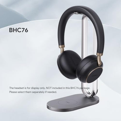 Yealink BHC76 Wireless Charging Stand for BH76 / BH76 Plus / BH72 Yealink Bluetooth Headsets, Also Works for Mobile/TWS That Supports Qi (NOT Include Headset in Package)