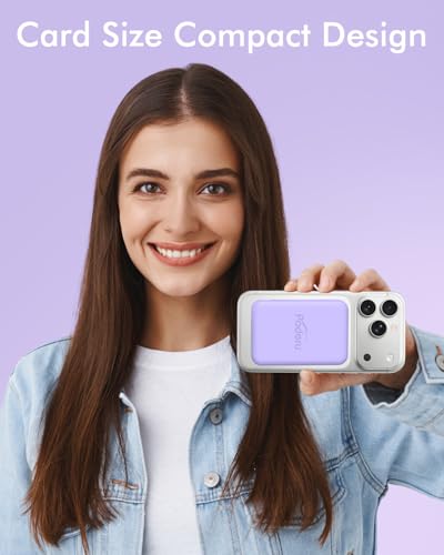 podoru for MagSafe Power Bank 5000mAh, Ultra-Slim Magnetic Portable Charger - color: Purple