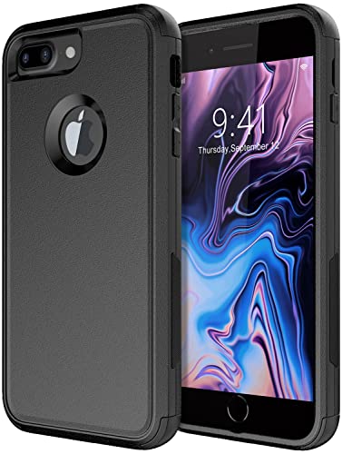 Diverbox Case [Shockproof] [Dropproof] [Dust-Proof],Heavy Duty Protection Phone Cover for Apple iPhone 8 Plus & 7 Plus (Black) - color: Black