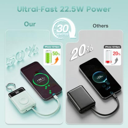 10000mAh Portable Charger,22.5W Power Bank& iWatch Charger,Green - color: Green, size: 10000mAh