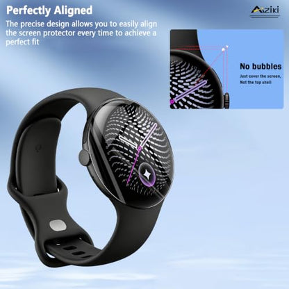 6 Pack Compatible for Google Pixel Watch 5 45mm Screen Protector, Flexible TPU Film [Not Glass], Full Coverag, HD Clear Easy Install, Bubble Free for Google Watch 5 45mm Screen Protector - size: Google Pixel Watch 5 45mm