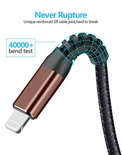 [ Apple Certified 2pack ] iPhone Charger,Lightning Cable, Fast Charging Cables for Apple iPhone 12/11/11Pro/11Max/ X/XS/XR/XS Max/8/7/6/5S/SE/iPad Mini Air (6ft, Brown) - color: Brown, size: 6foot