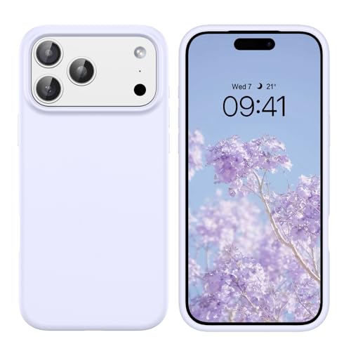 GUAGUA for iPhone 17 Pro Case Liquid Silicone Silky Soft Gel Rubber Slim Thin Microfiber Lining Cushion Texture Cover Shockproof Protective Phone Case for iPhone 17 Pro 6.3 inch, Lavender Purple - color: Lavender Purple, size: iPhone 17 Pro