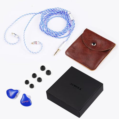 DEMAKE in-Ear Monitor with Detachable Silver-Plated,no mic - color: Blue Splicing, size: No Mic