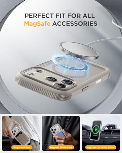 miracase for iPhone 17 Pro Privacy Series Case, Magsafe, Titanium - color: Natural Titanium, size: iPhone 17 Pro