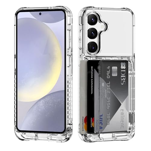 ACANDYA for Samsung Galaxy S24 Case Wallet Clear Protective Case with Credit Card Holder Heavy Duty Protection Shockproof Anti-Scratch Anti-Yellow Cover for Samsung Galaxy S24 6.2 inch Transparent - size: Galaxy S24 6.2 inch