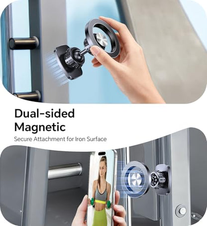 Romuto Magnetic Phone Holder for Gym Phone Holder Magnet Phone Camera Mount - color: Black