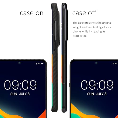 kalibri Aramid Fiber Case Compatible with OnePlus 12 - Case Super Slim Strong Protective Phone Cover - Black Matte - size: 12