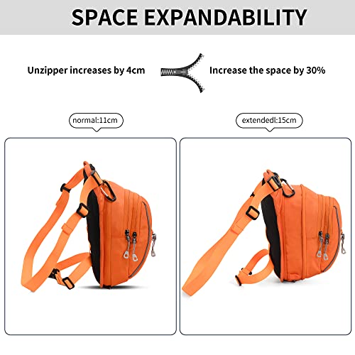 Peicees Motorcycle Leg Bag for Men Womens Thigh Bag, Expandable - color: Orange