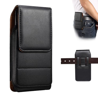 Universal Cell Phone Holster for Men Belt, Mobile Phone Belt Pouch, 6.1" Outdoor Travel Waist Bag Case with Belt Clip/Loop Credit Card Holder for iPhone 17/16/15/14/13/12 Samsung S26/S25/S24/S23/A41 - color: 6.1 Inch