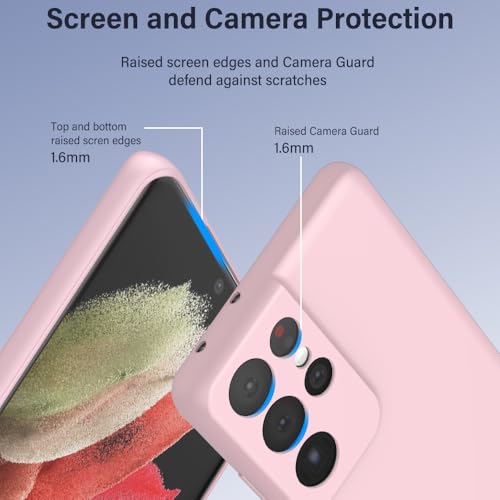 X-level for Samsung Galaxy S21 Ultra Case Slim Fit Ultra-Thin Super Soft TPU [Guardian Series] S21 Ultra Phone Back Cover Light Protective Matte Finish Coating Shockproof Case for Women Men -Pink - color: Pink
