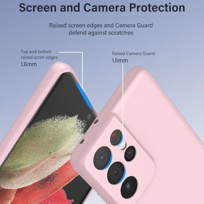 X-level for Samsung Galaxy S21 Ultra Case Slim Fit Ultra-Thin Super Soft TPU [Guardian Series] S21 Ultra Phone Back Cover Light Protective Matte Finish Coating Shockproof Case for Women Men -Pink - color: Pink
